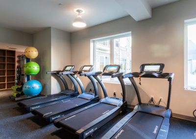 4 treadmills in the gym at the Residences at Bentwood in Plymouth Meeting